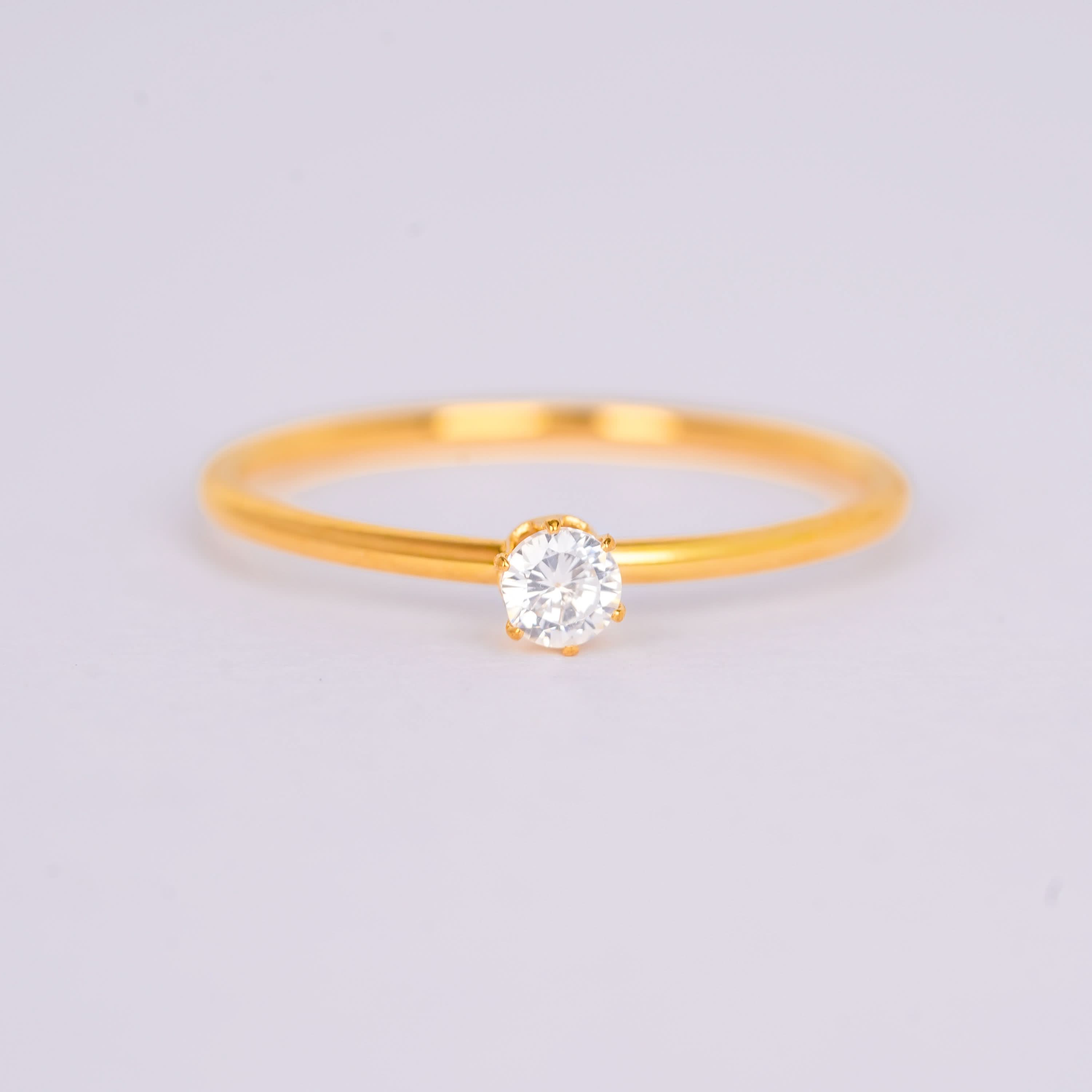 Minimal Crystal Solitaire Ring