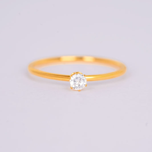 Minimal Crystal Solitaire Ring