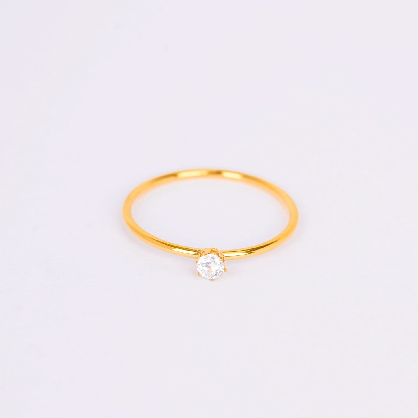 Minimal Crystal Solitaire Ring