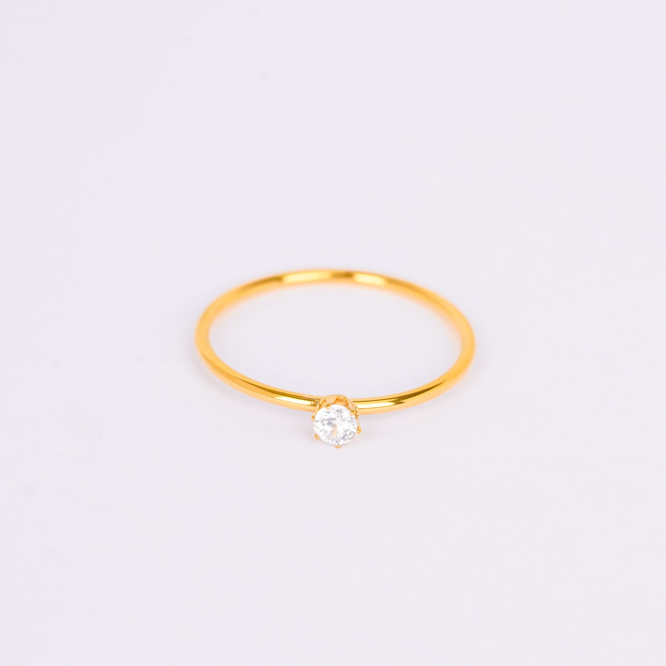 Minimal Crystal Solitaire Ring