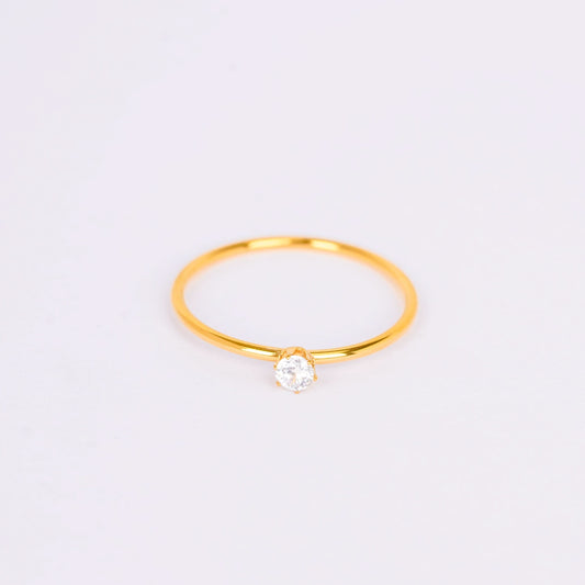 Minimal Crystal Solitaire Ring