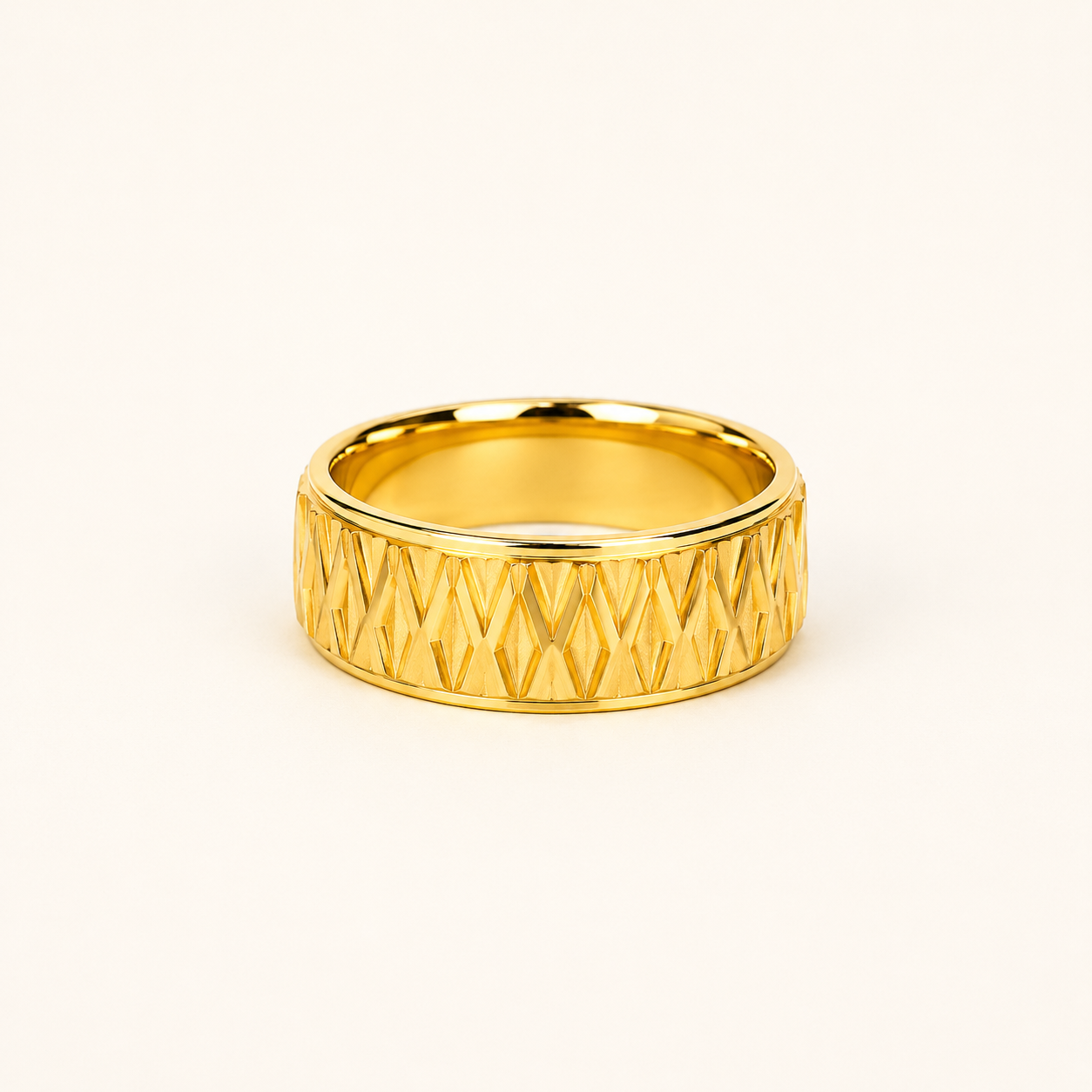 Elegant Textured Gold Ring