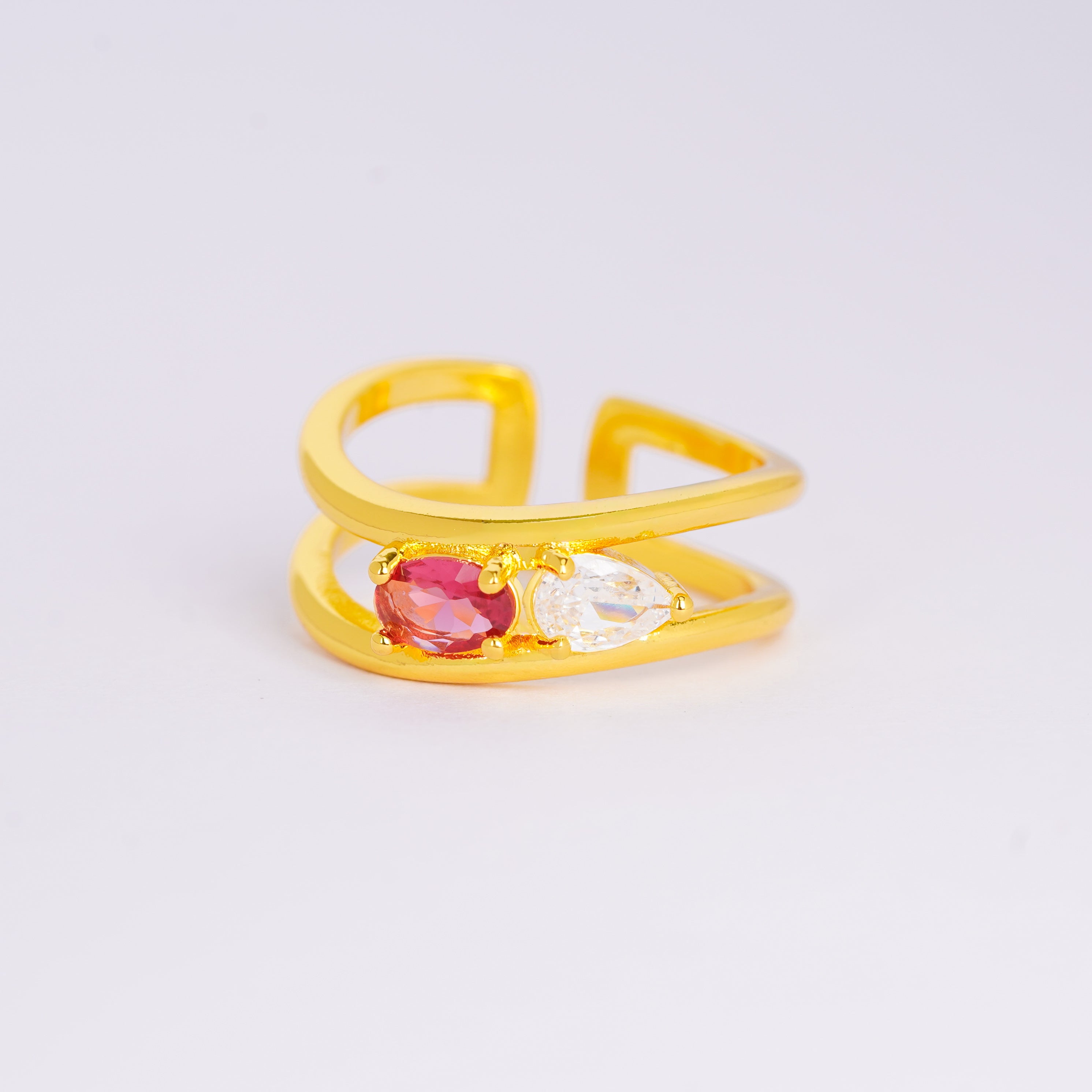 Luxury Ruby Crystal Wrap Ring