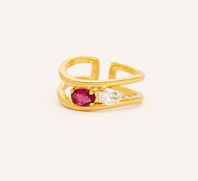Luxury Ruby Crystal Wrap Ring