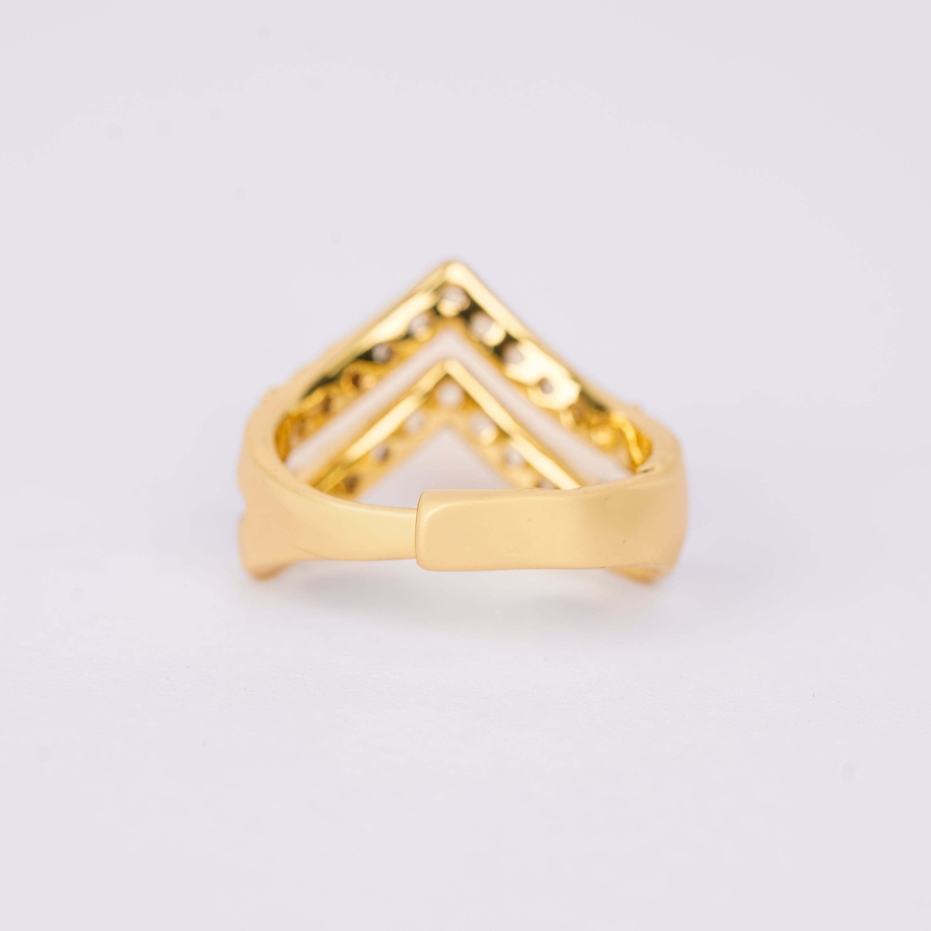 Dual V-Crest Tiara Ring