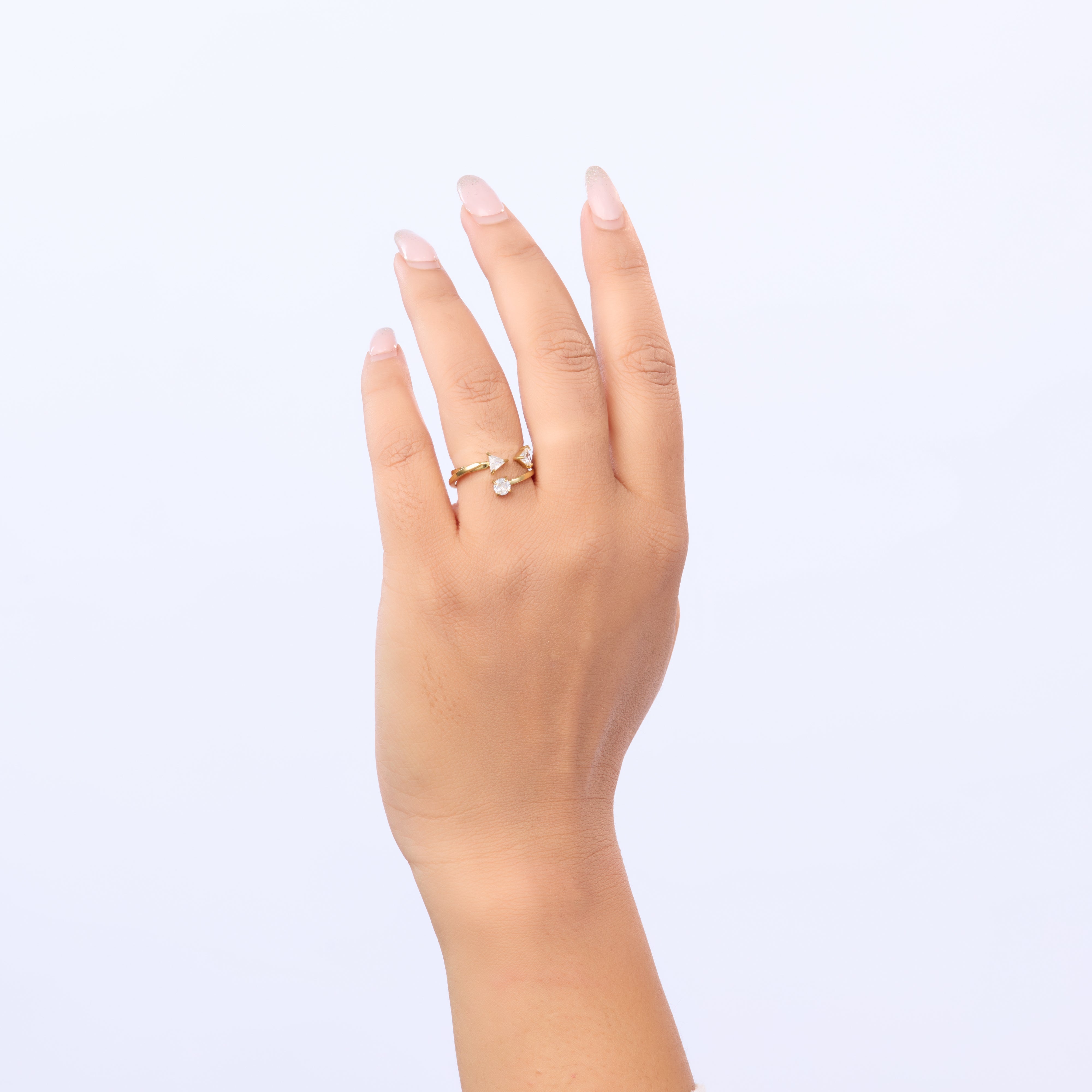 Modern Open Gold Triangle Ring