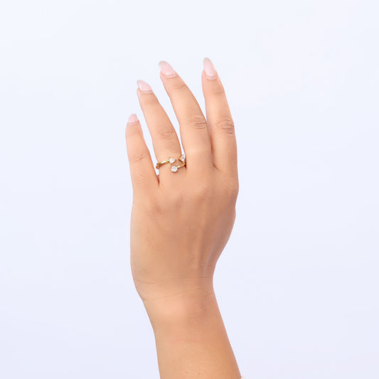 Modern Open Gold Triangle Ring