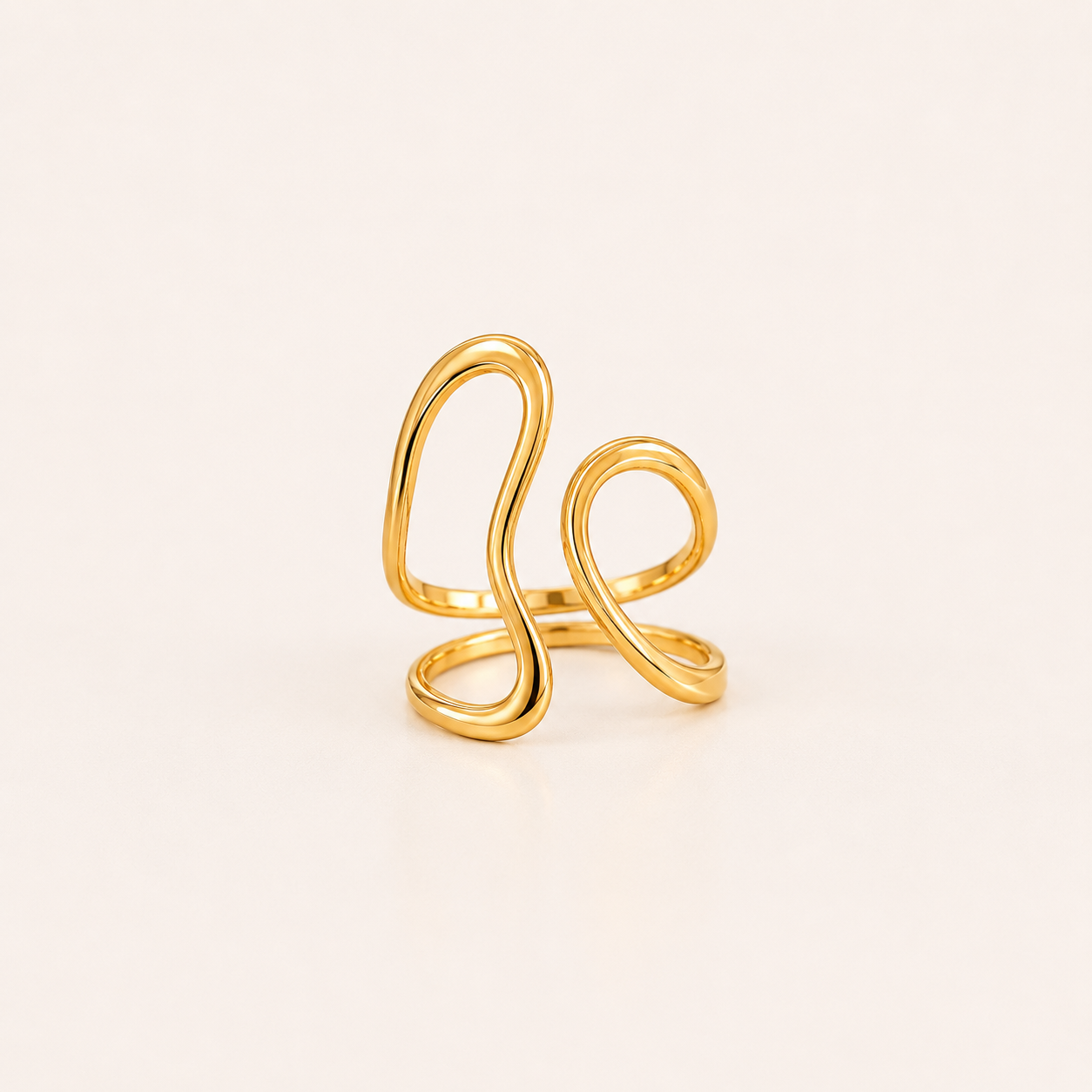 Abstract Gold Flow Ring