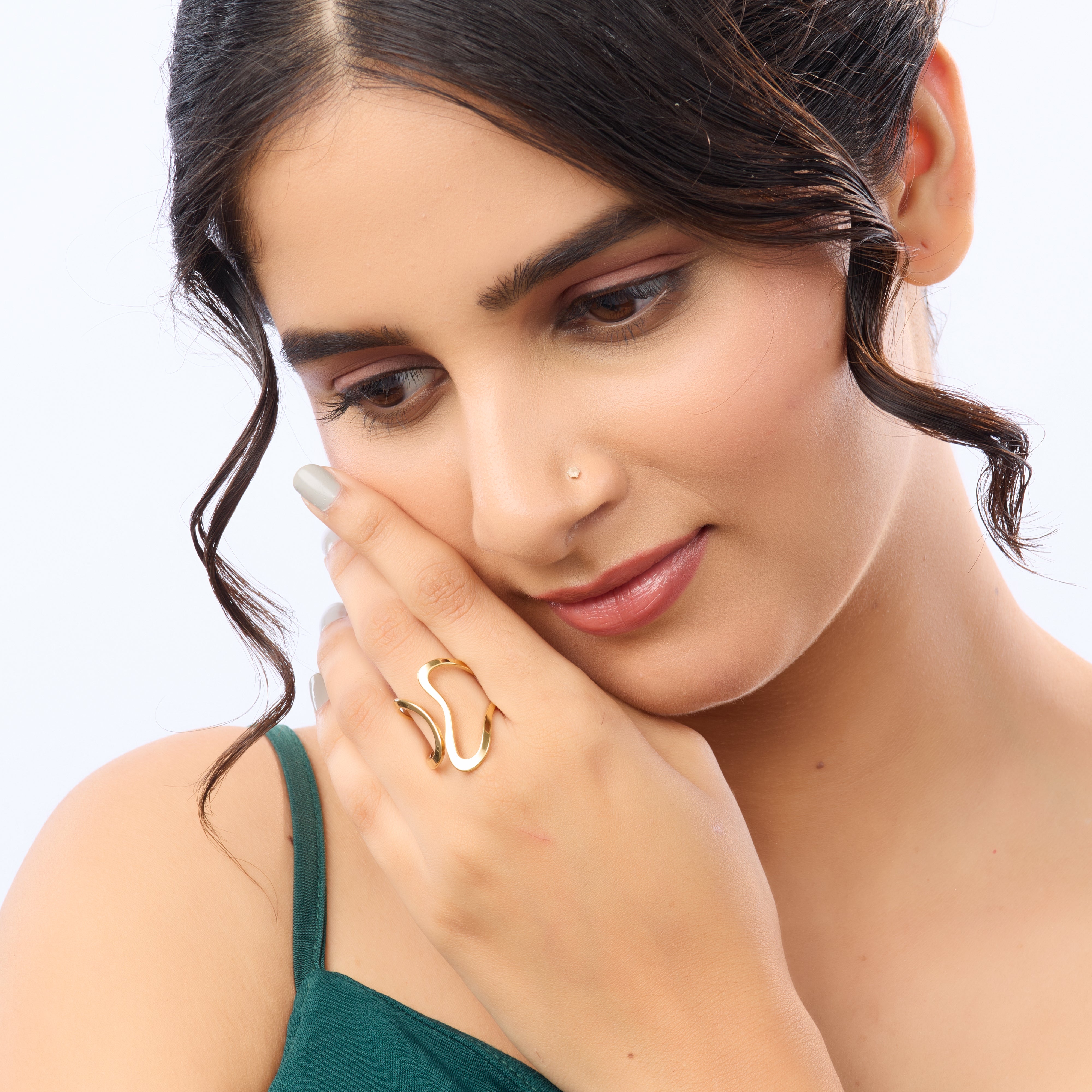 Abstract Gold Flow Ring