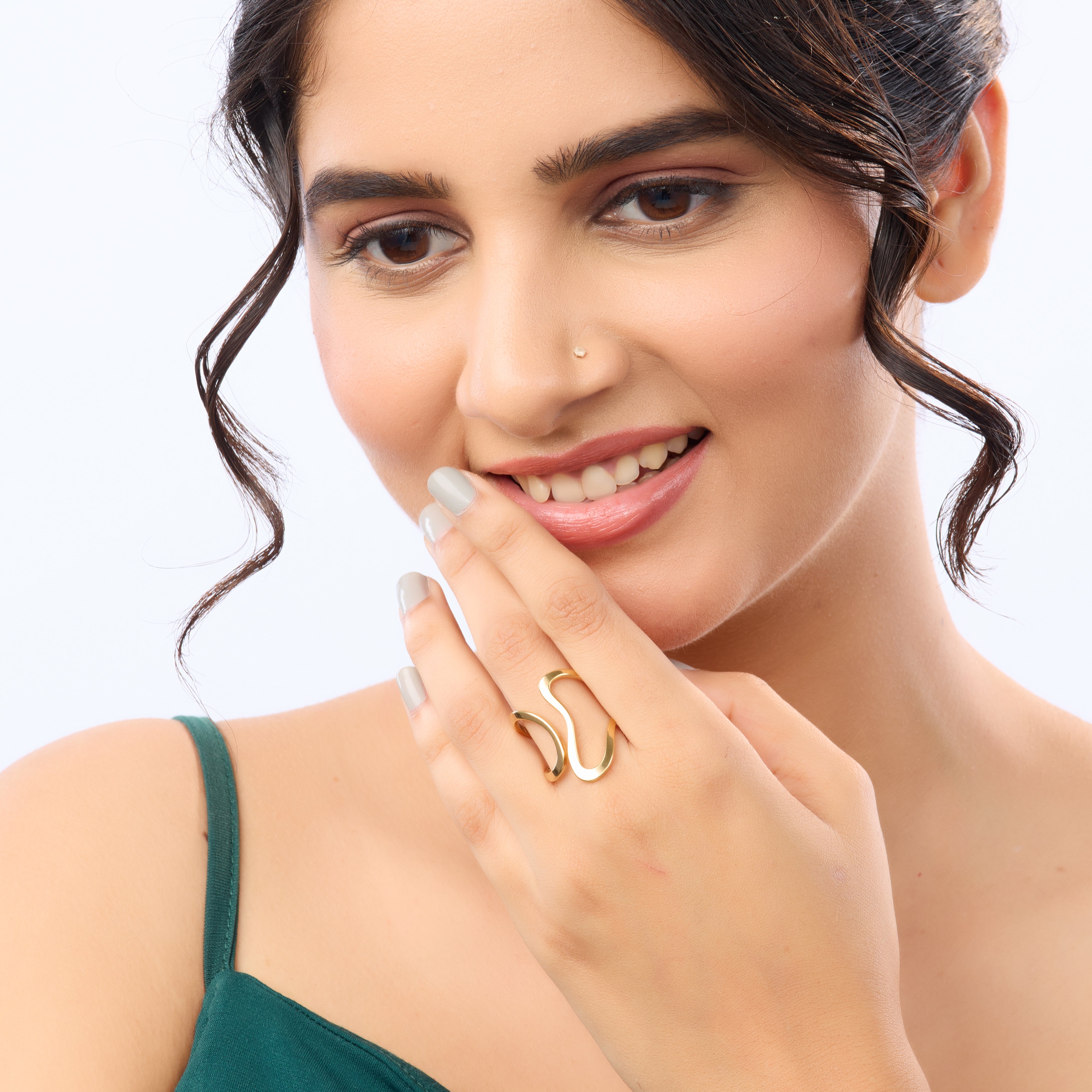 Abstract Gold Flow Ring