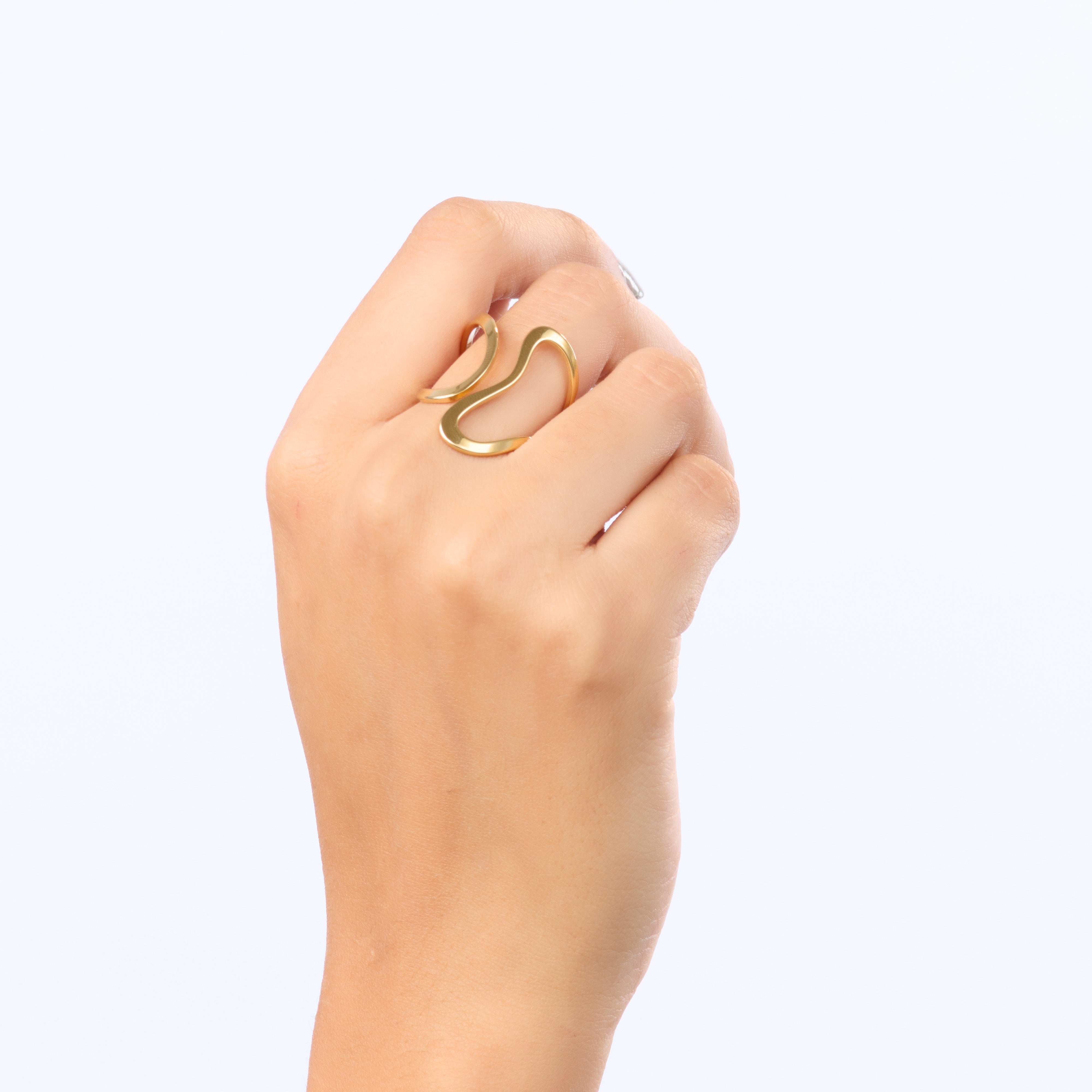 Abstract Gold Flow Ring