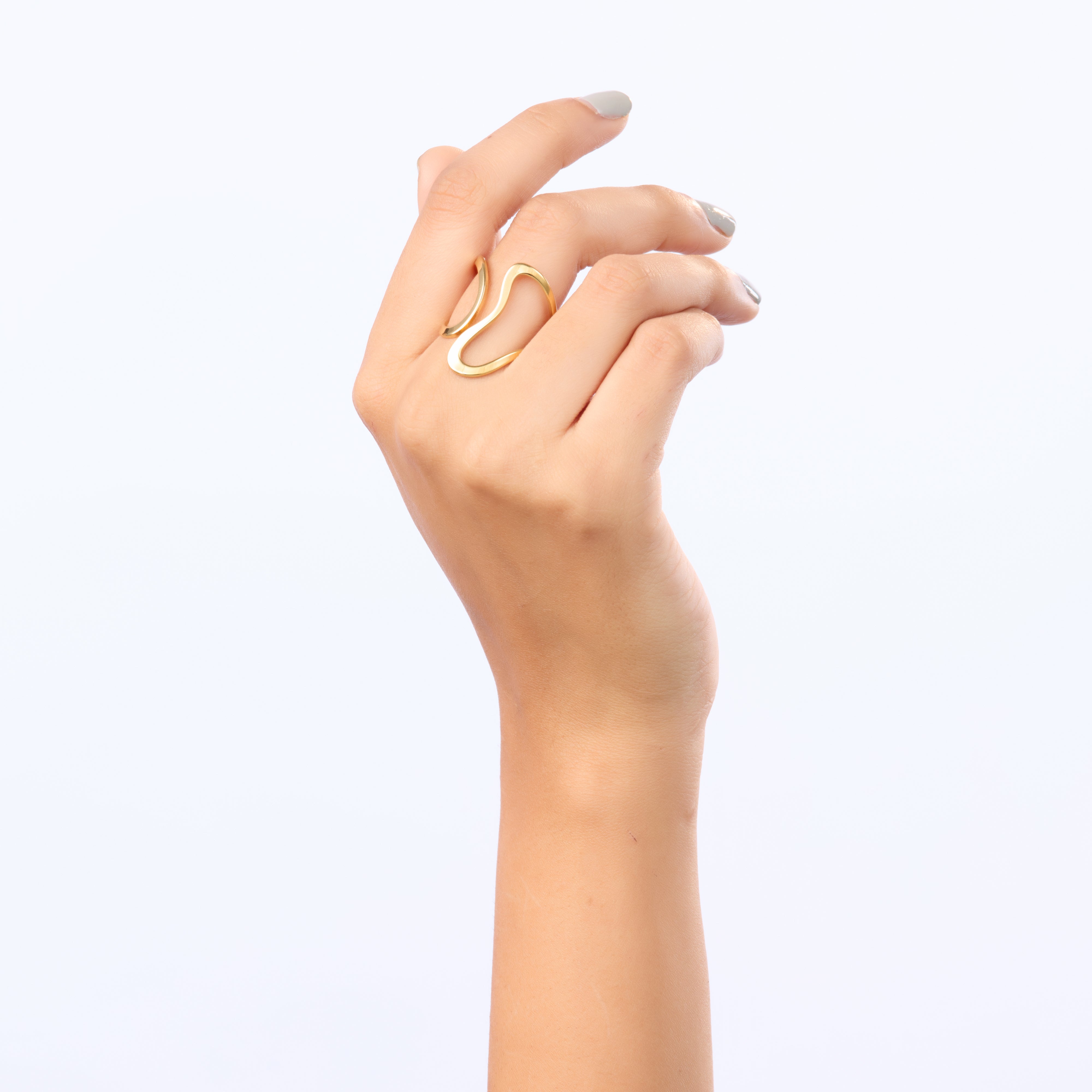 Abstract Gold Flow Ring