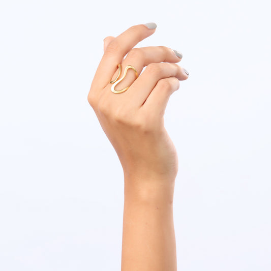 Abstract Gold Flow Ring
