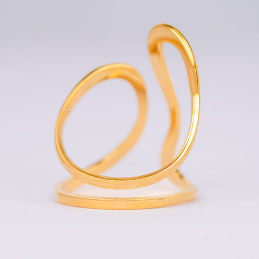 Abstract Gold Flow Ring