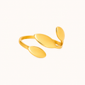 Leaf-Inspired Open Gold Ring