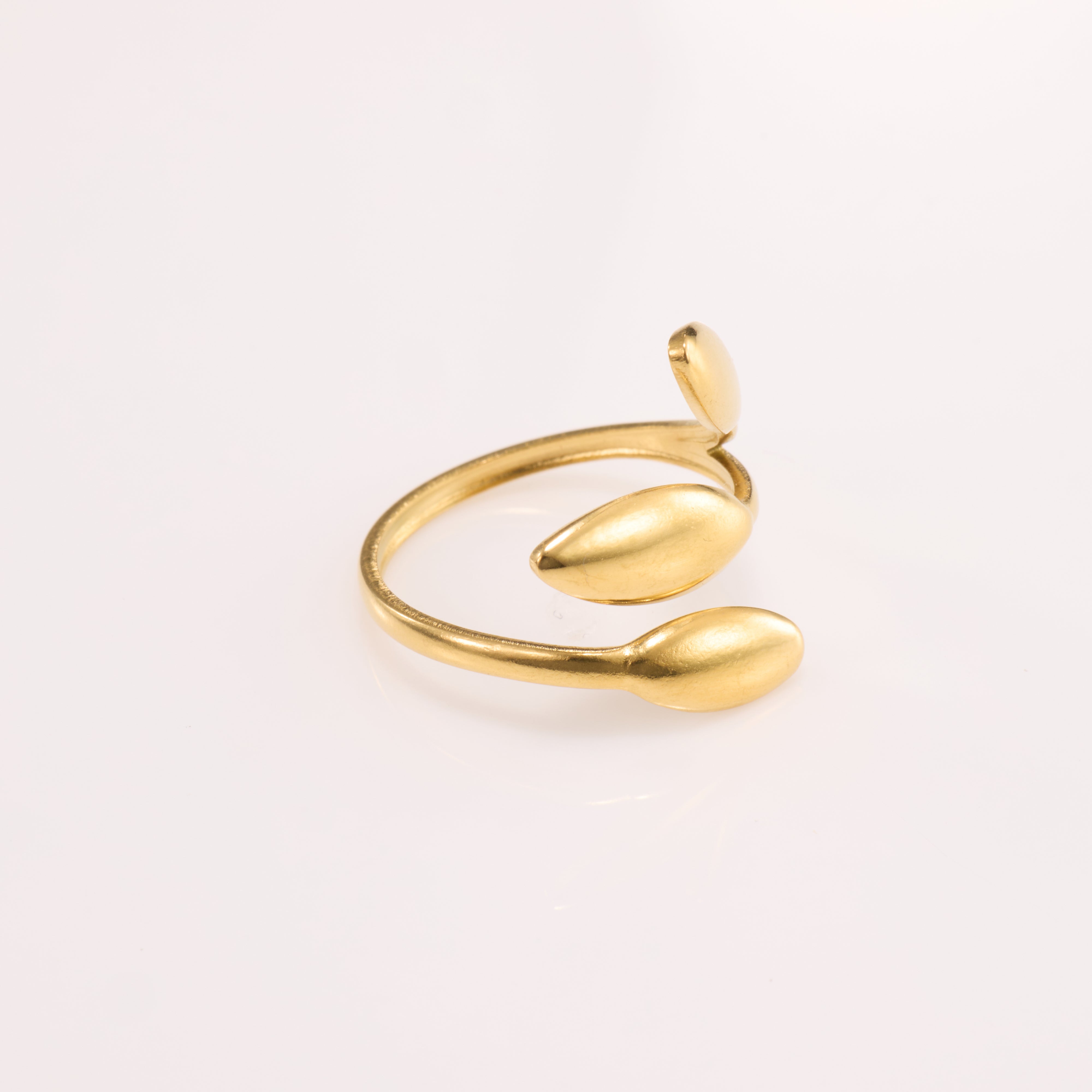 Leaf-Inspired Open Gold Ring