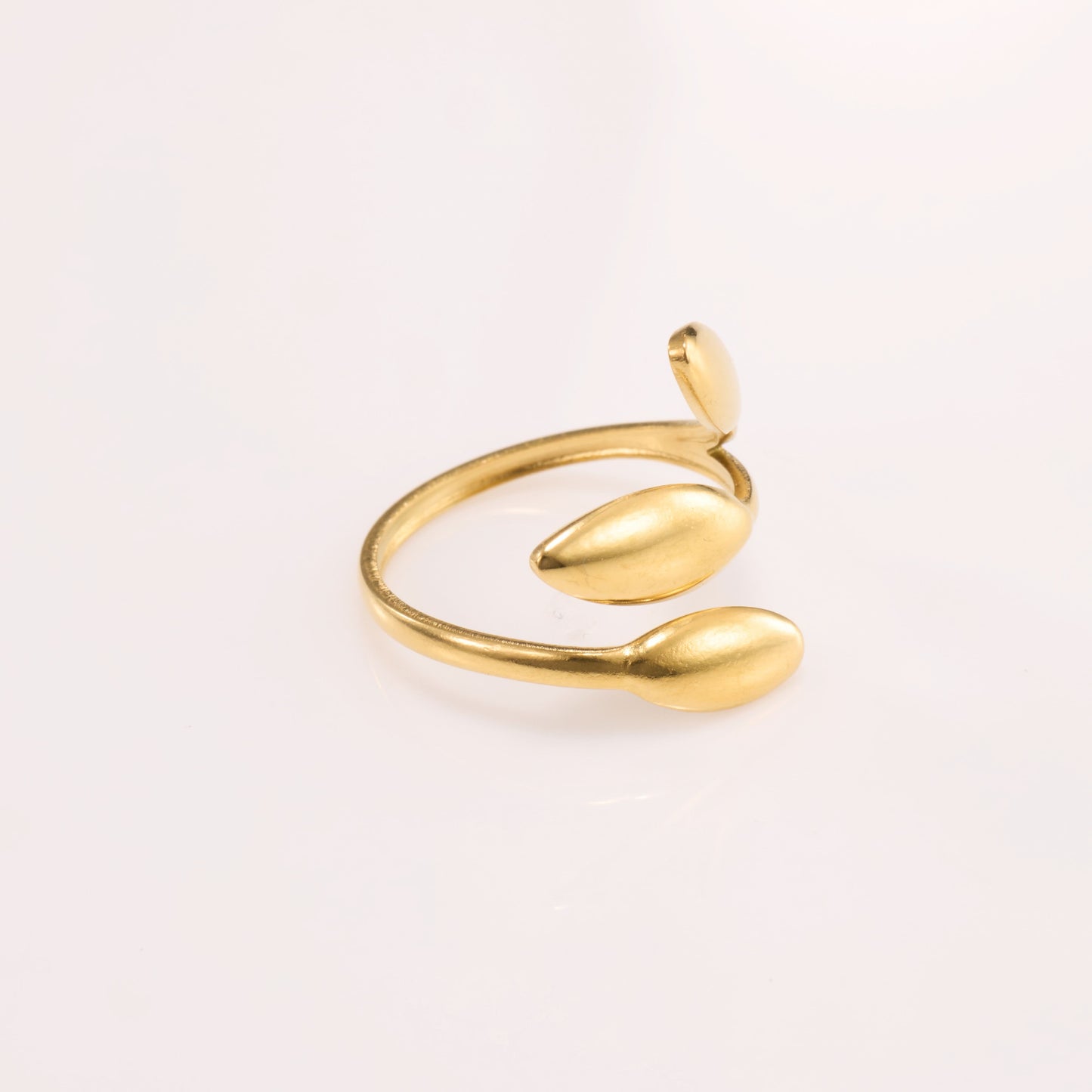 Leaf-Inspired Open Gold Ring