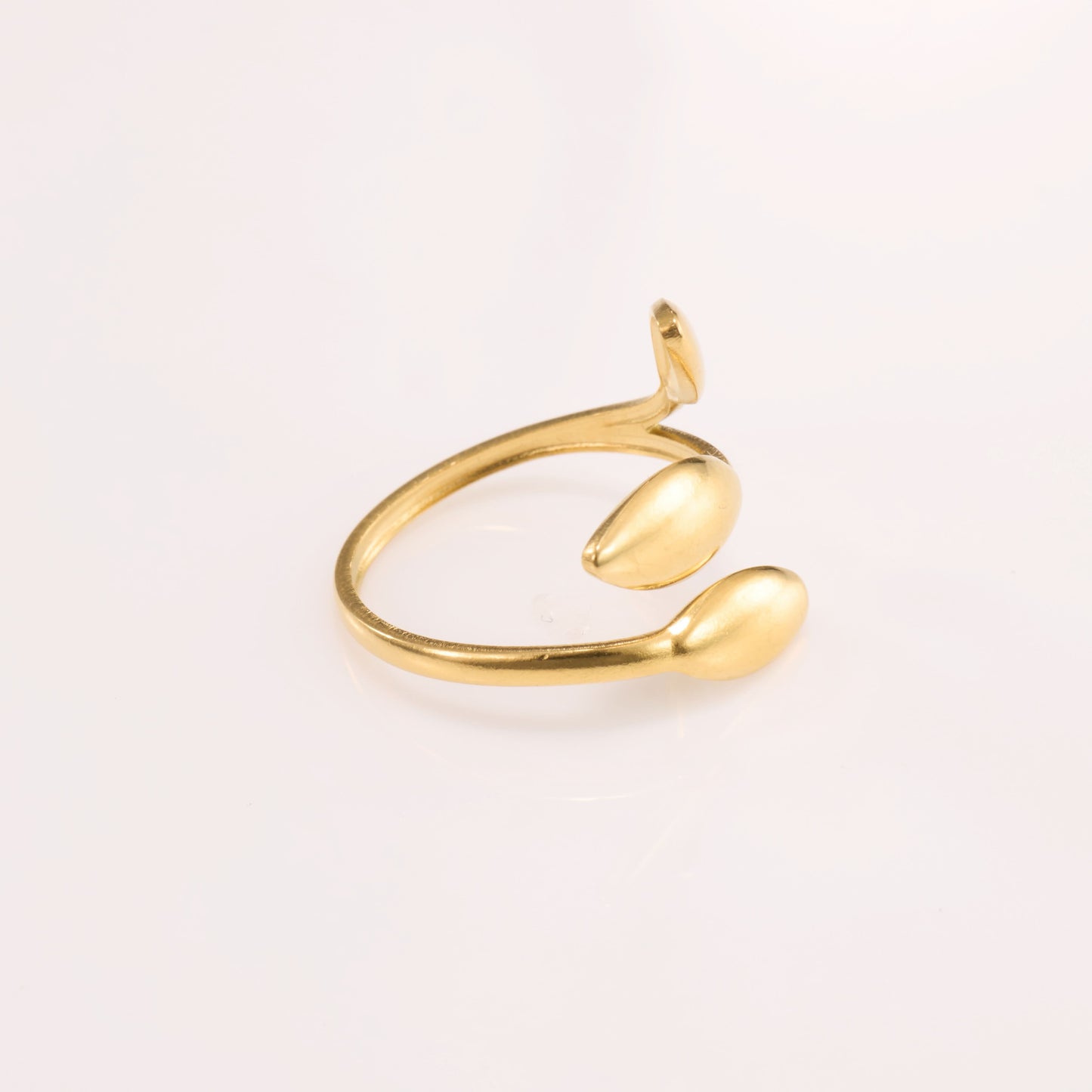 Leaf-Inspired Open Gold Ring