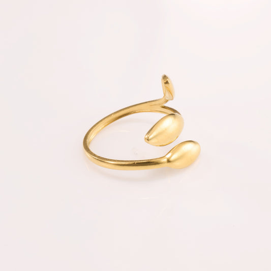 Leaf-Inspired Open Gold Ring