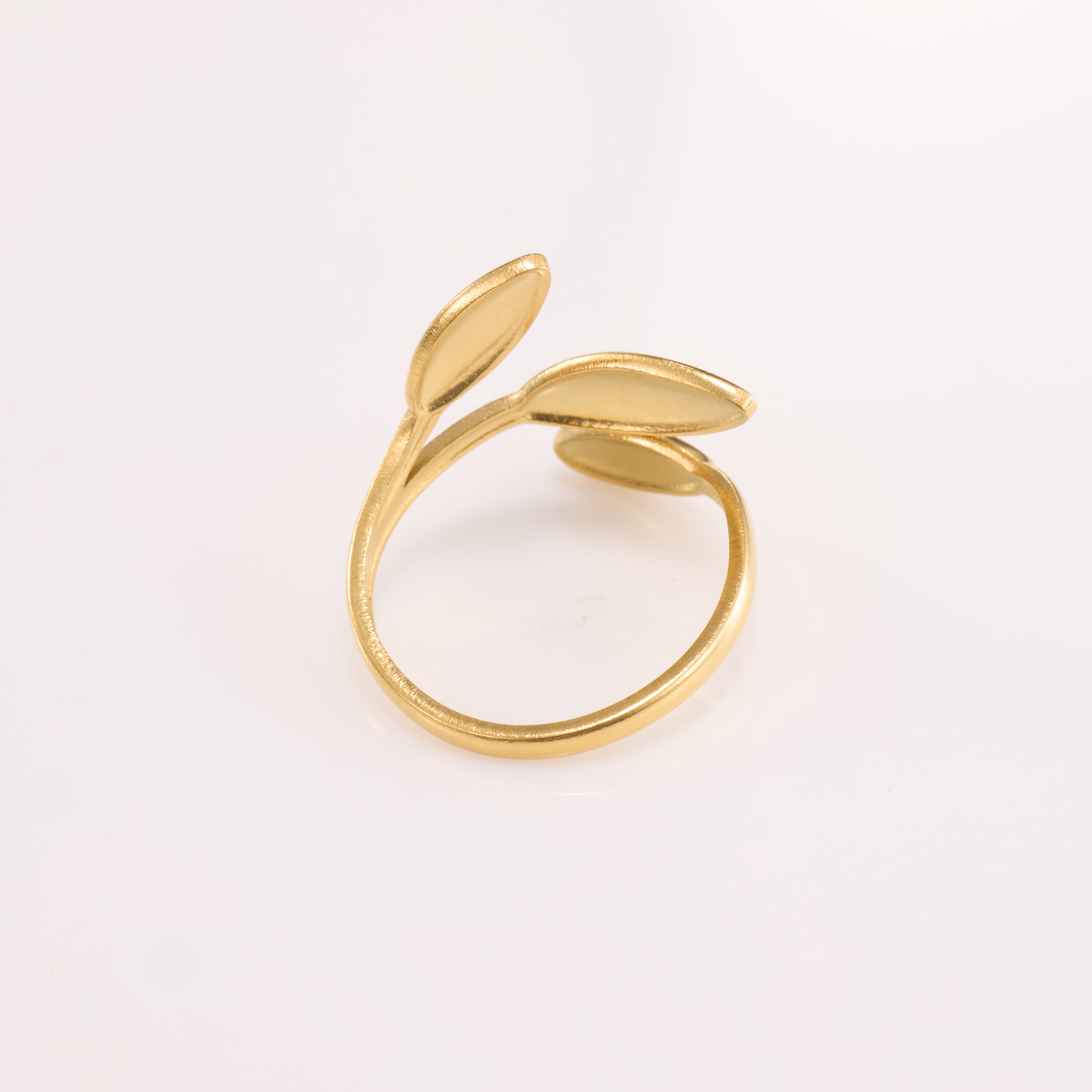 Leaf-Inspired Open Gold Ring