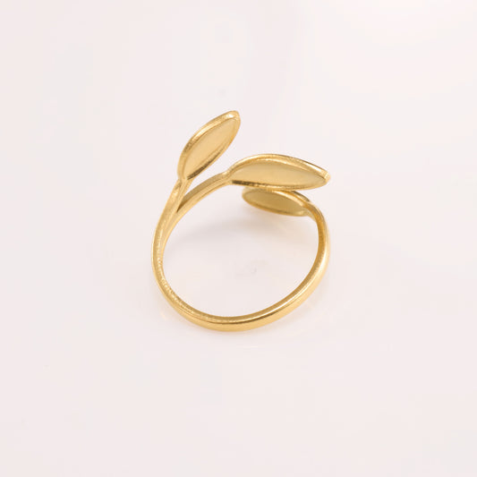 Leaf-Inspired Open Gold Ring