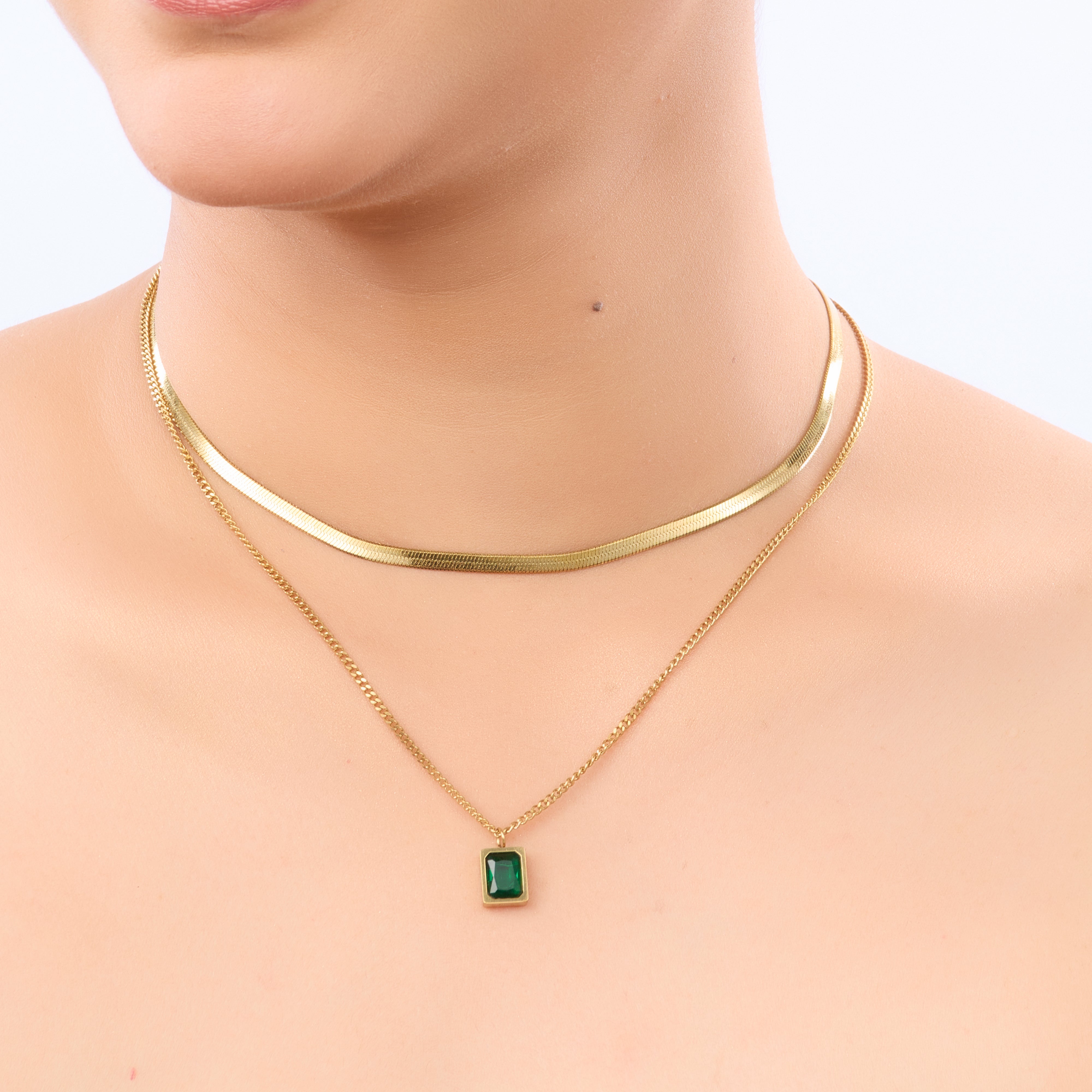 Imperial Emerald Dual-Layered Collier
