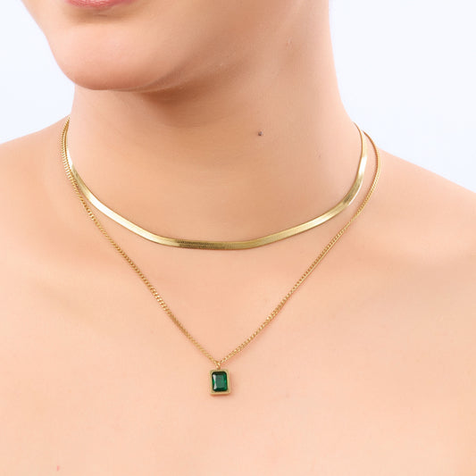 Imperial Emerald Dual-Layered Collier