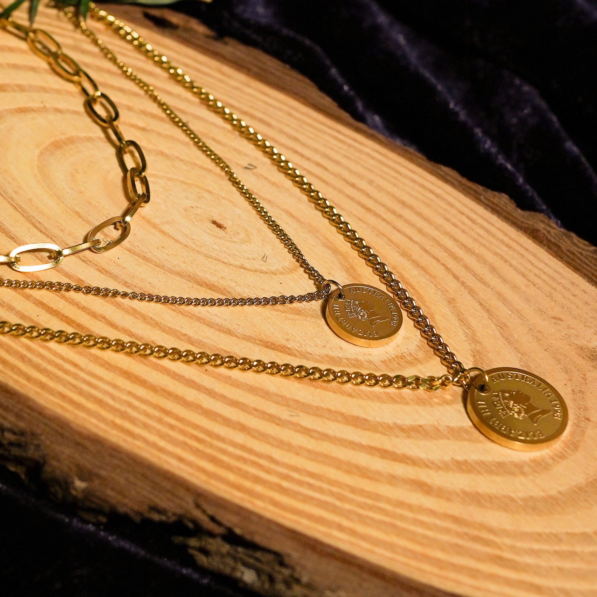Triple-Layered Coin Medallion Necklace