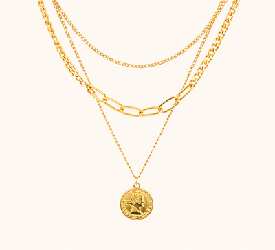 Triple-Layered Coin Medallion Necklace
