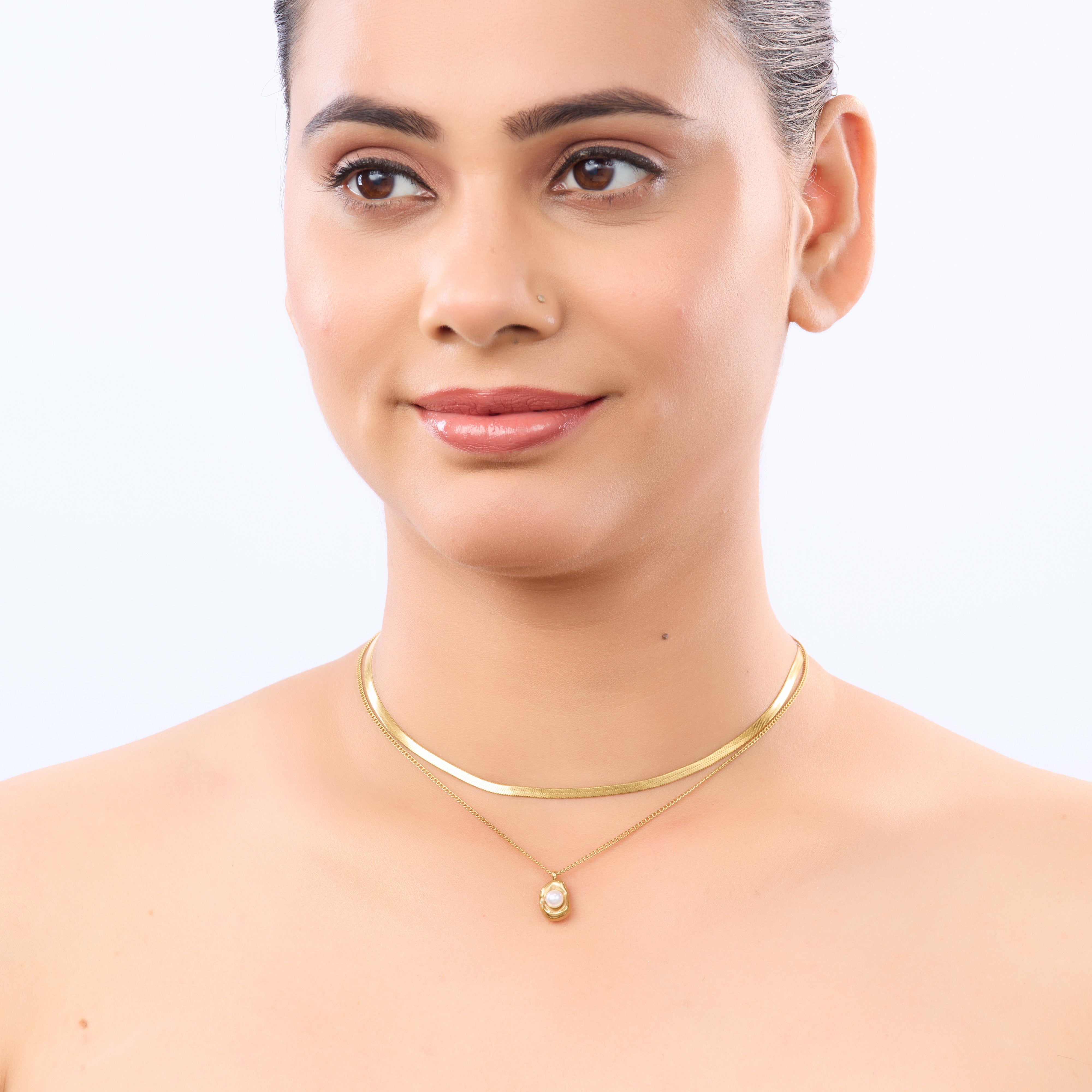 Herringbone Fusion Pearl Pendant