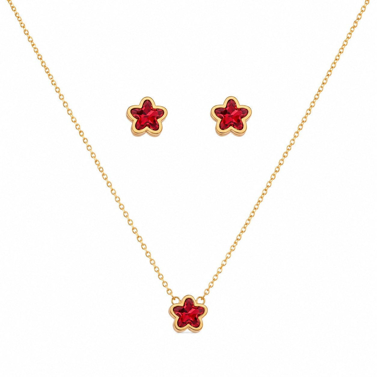 Crimson Nova Star Jewellery Set