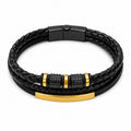 Leather Bracelet, Emerald Pendant Chain And Classic Ring