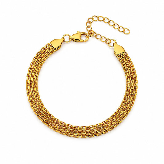 Colorful Rakhi With Braided Gold Bracelet