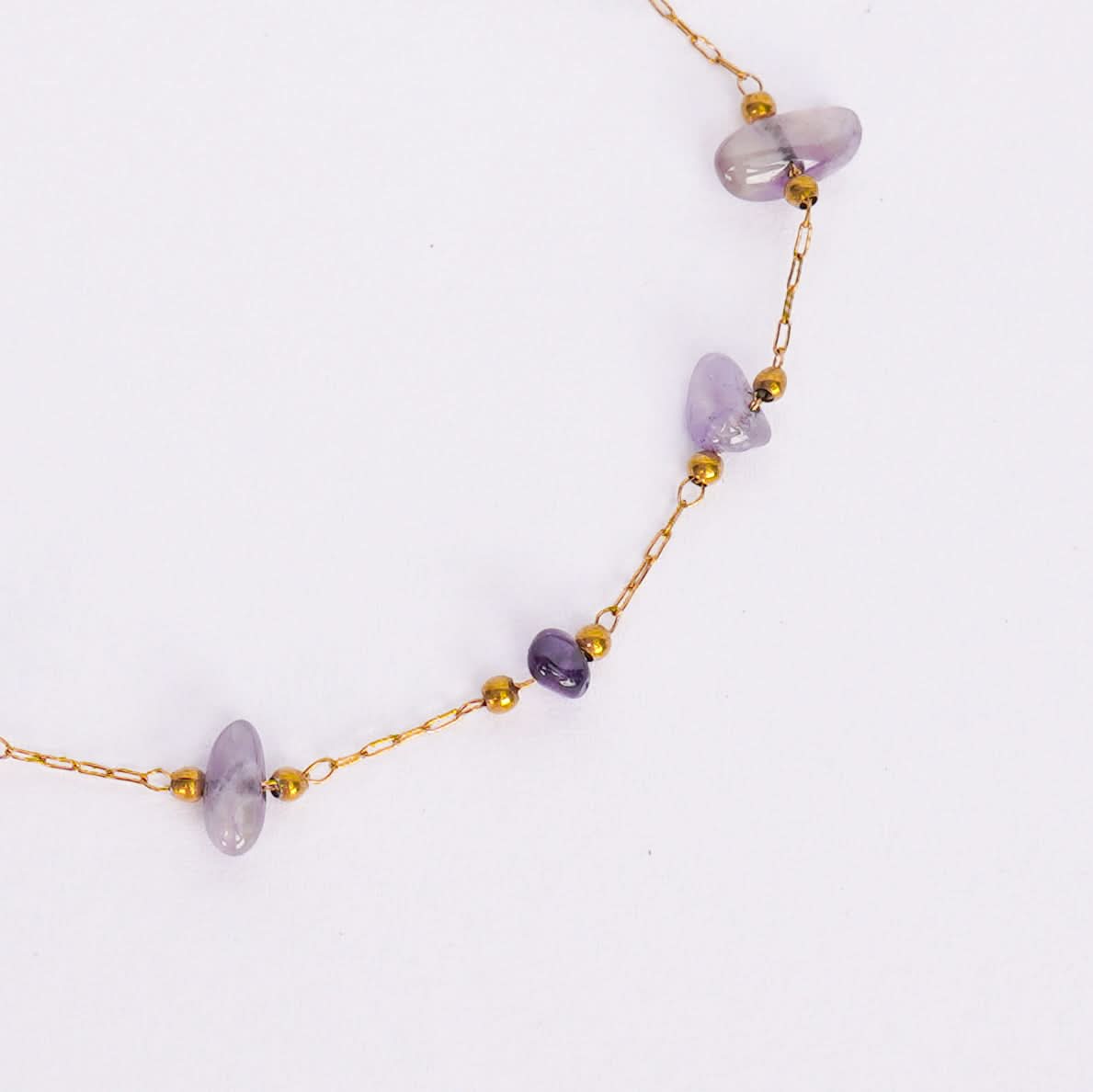 Amora Violet Bead Statement Bracelet - 18K gold plated violet bead bracelet for women - view 3