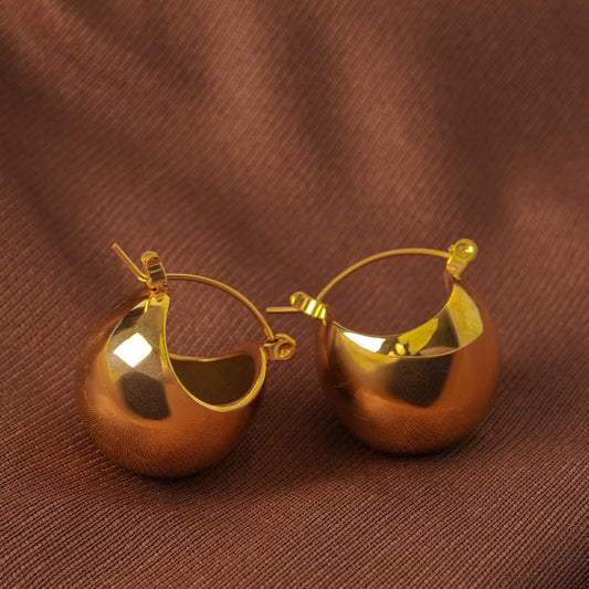 Amore 3D Sphere Ball Stud Earrings - gold plated round ball stud earrings for women - view 2