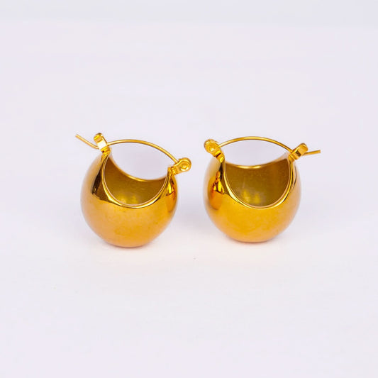 Amore 3D Sphere Ball Stud Earrings - gold plated round ball stud earrings for women