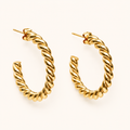 Amore C-Shape Minimal Hoop Stud Earrings