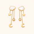 Amore Celestial Cloud Star Drop Earrings