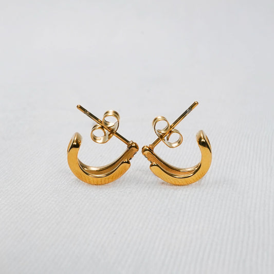 Amore Crystal Claw Double Hoop Earrings - gold plated crystal claw hoop earrings for women - view 3