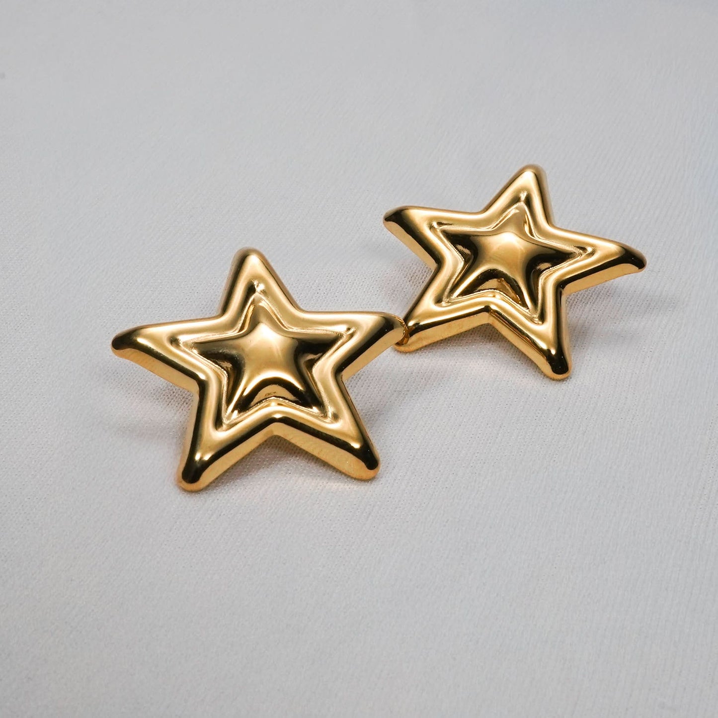 Amore Dual-Tone Star Drop Earrings - gold and silver star drop earrings for women - view 7