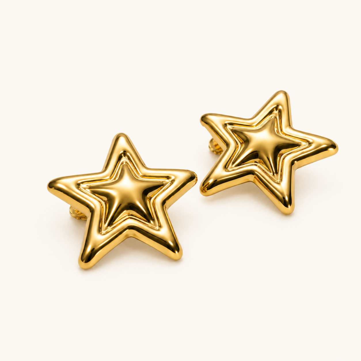 Amore Dual-Tone Star Drop Earrings - gold and silver star drop earrings for women