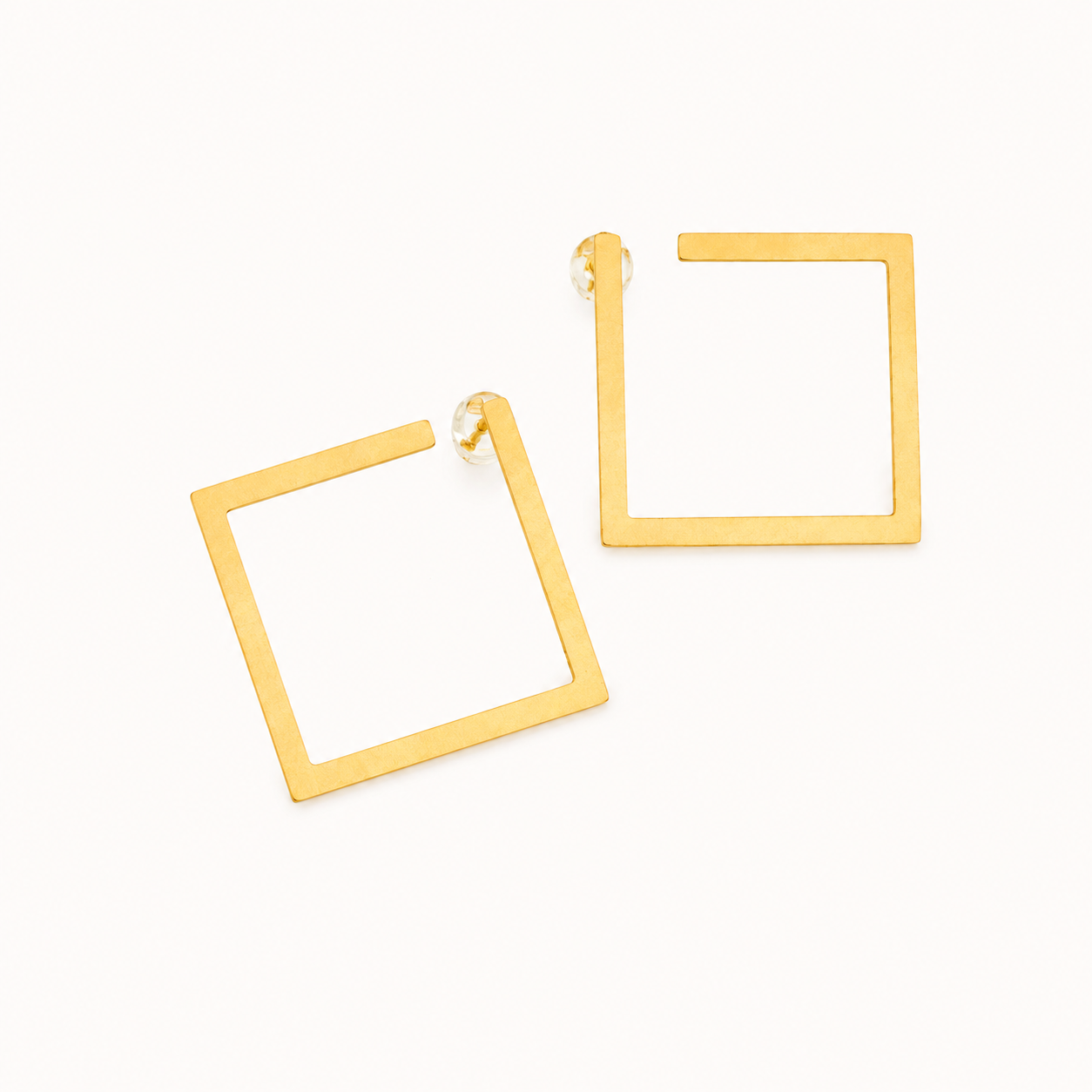Amore Geometric Hoop Stud Earrings - gold plated geometric hoop stud earrings for women