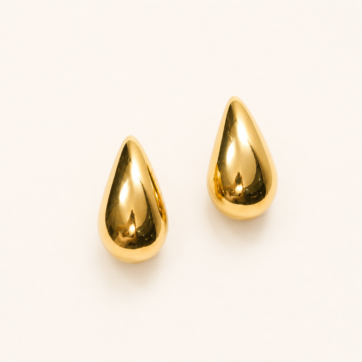 Amore Oversized Teardrop Stud Earrings - gold plated oversized teardrop stud earrings for women