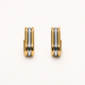 Amore Ribbed Dual-Tone J-Hoop Earrings