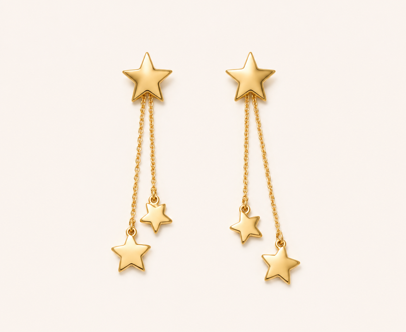 Amore Shooting Star Tassel Drop Earrings - gold plated star tassel drop earrings for women - view 2
