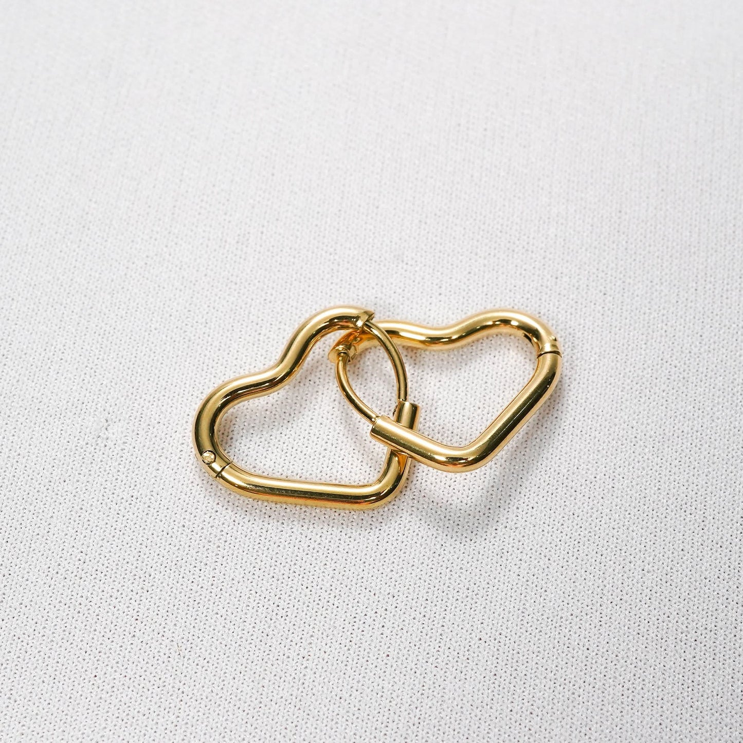Amore Star Heart Gold Stud Earrings - gold plated star and heart design stud earrings for women - view 3