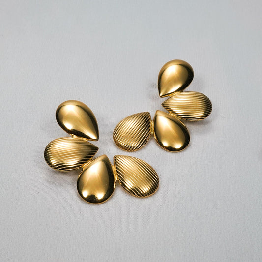 Amore Tropical Floral Butterfly Stud Earrings - gold plated floral butterfly stud earrings for women - view 2