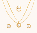 Arboreal Pearl Halo Necklace and Earrings Set