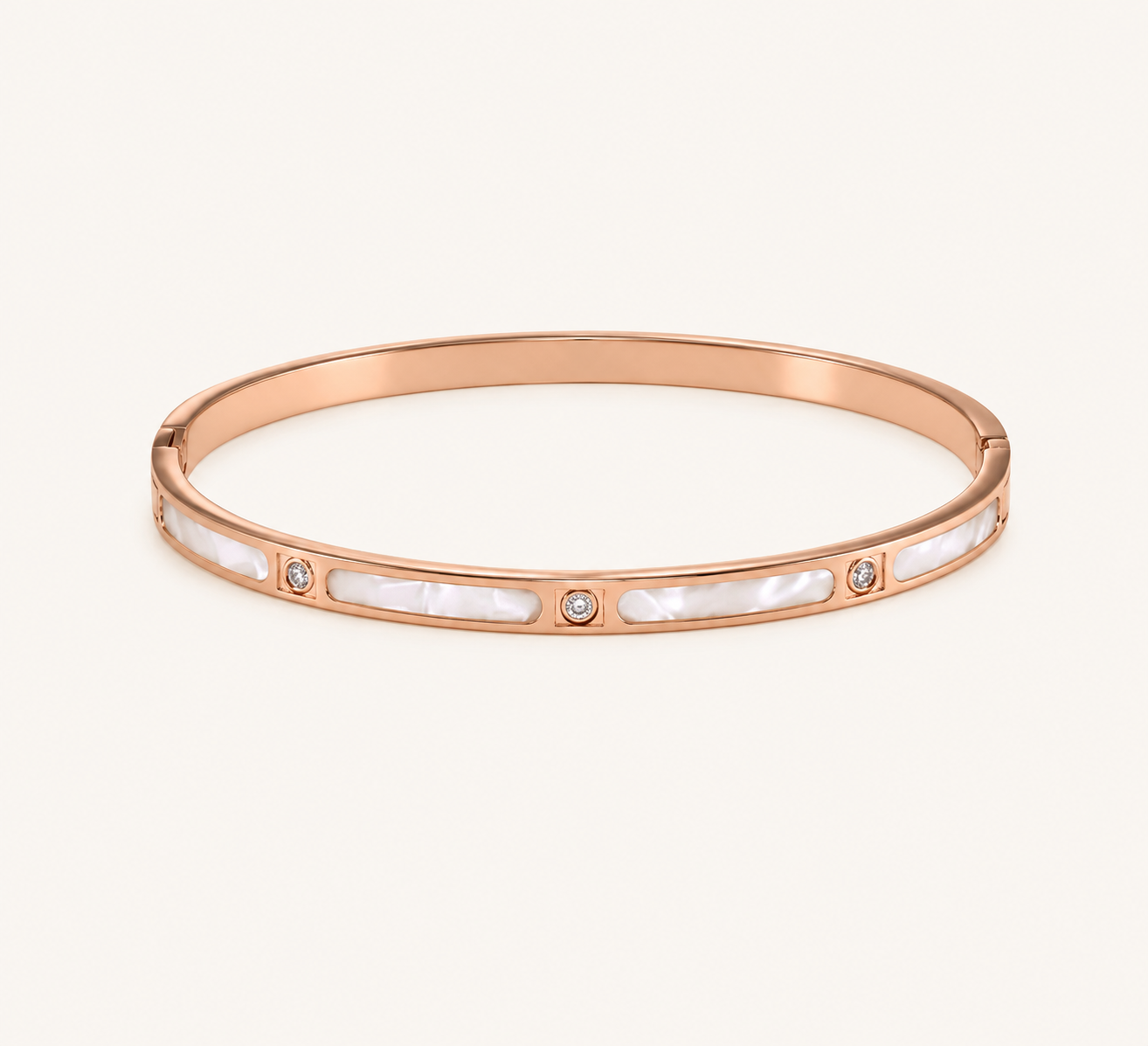 Architectural Shell Inlay Bangle - gold plated shell inlay bangle for women - view 2