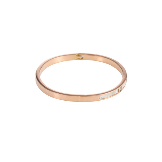 Architectural Shell Inlay Bangle - gold plated shell inlay bangle for women - view 6